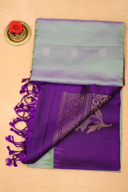 Pure Soft Silk Saree -Sea Green-Voilet