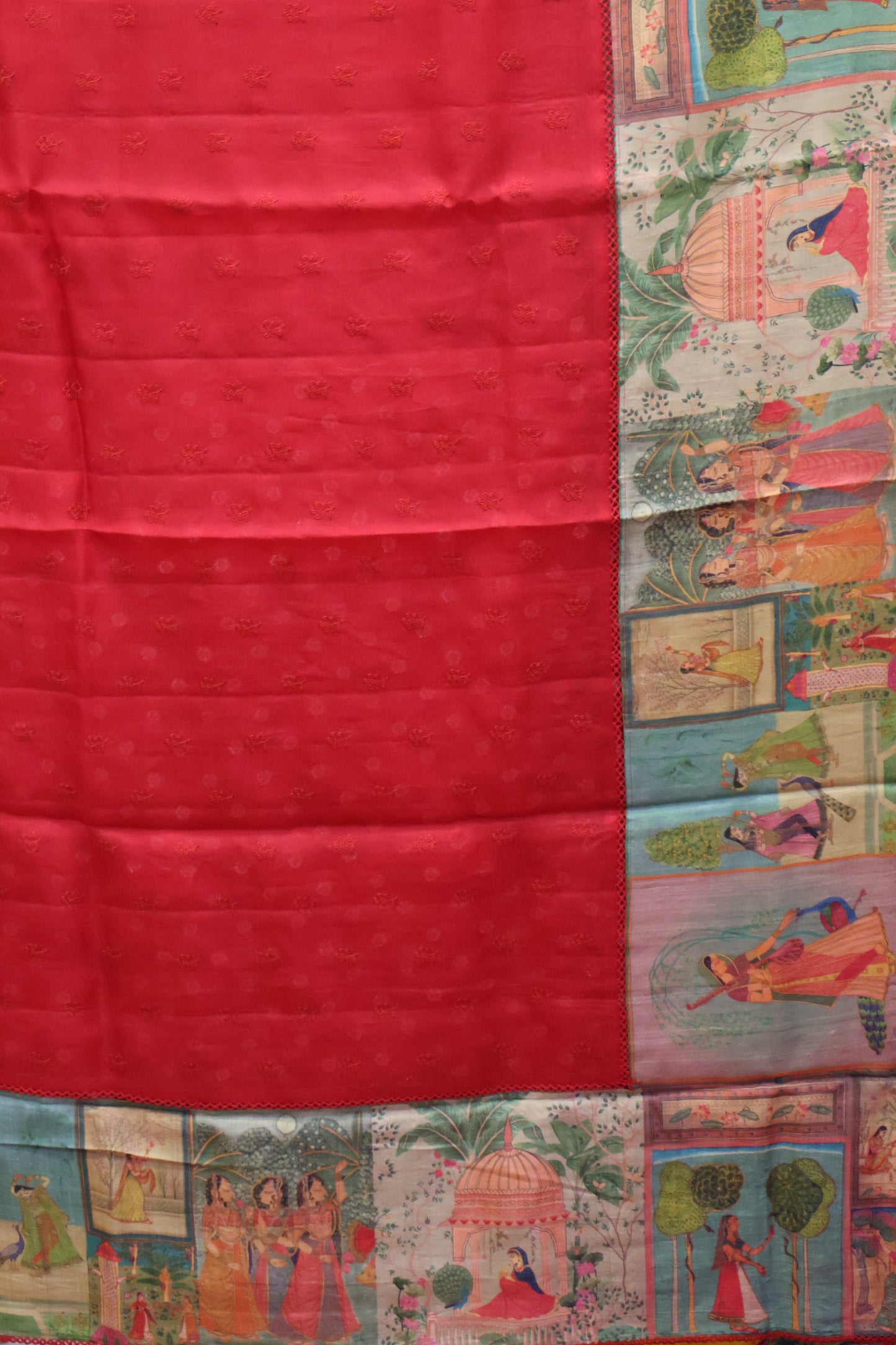 Pure Organza Tussar Saree-Maroon