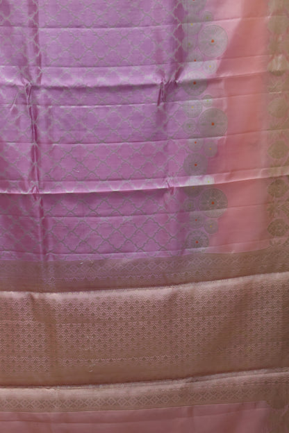Pure Banarasi Saree Chiniya Silk - Purple Chakram Pattern