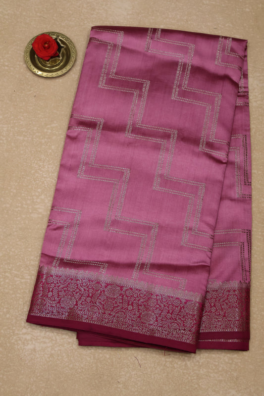 Pure Banarasi Saree Chiniya Silk -Dusky Rose