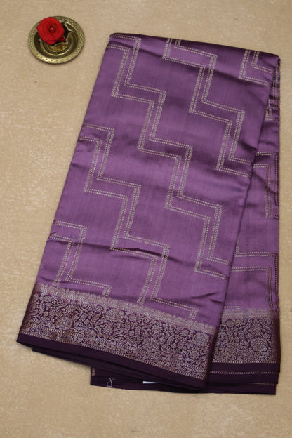 Pure Banarasi Saree Chiniya Silk -Purple