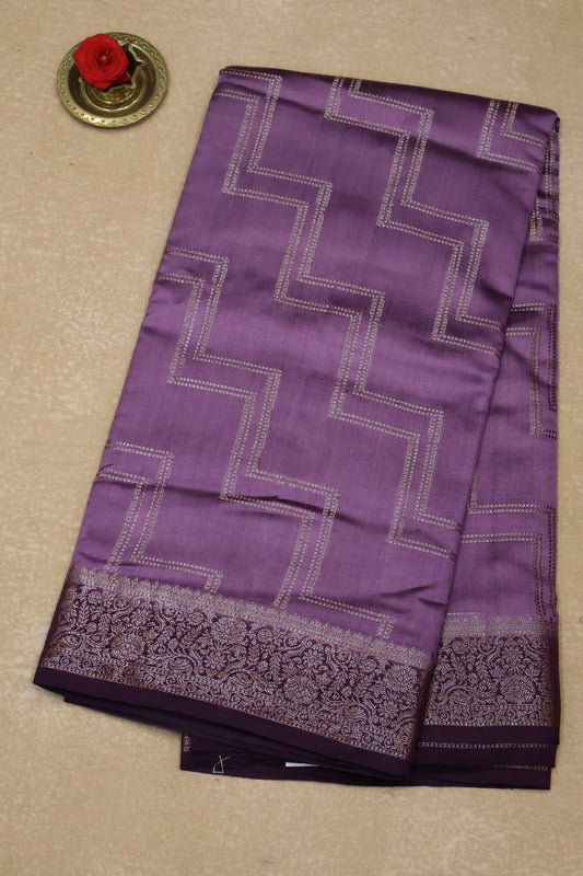 Pure Banarasi Saree Chiniya Silk -Purple