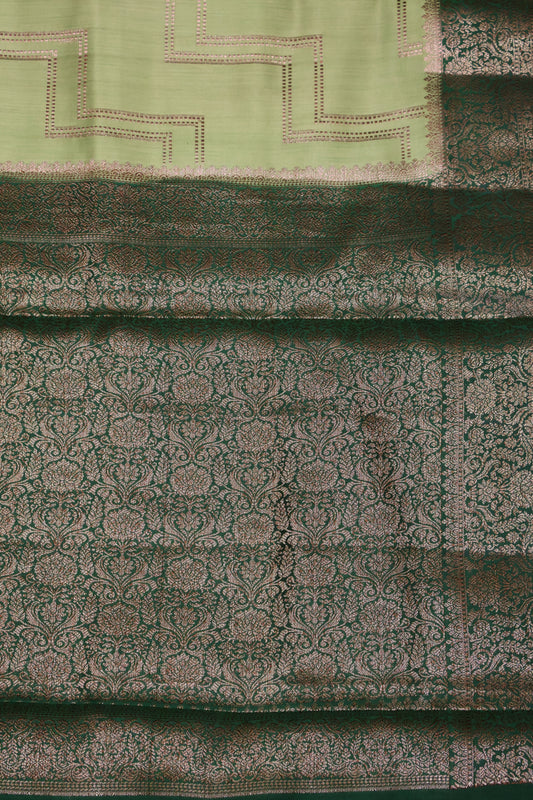 Pure Banarasi Saree Chiniya Silk -Light Green