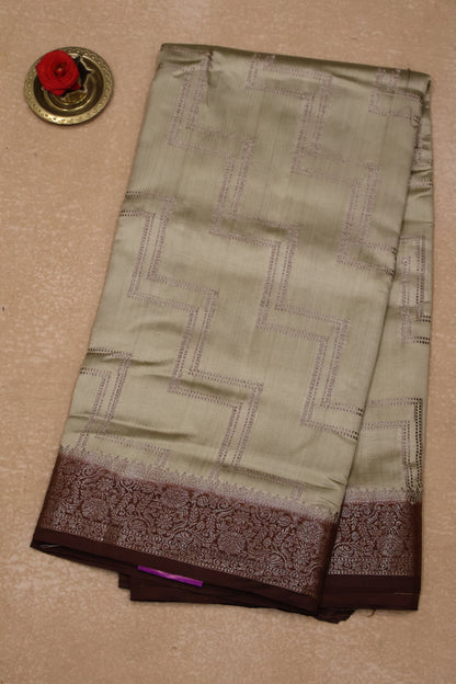 Pure Banarasi Saree Chiniya Silk -Beige