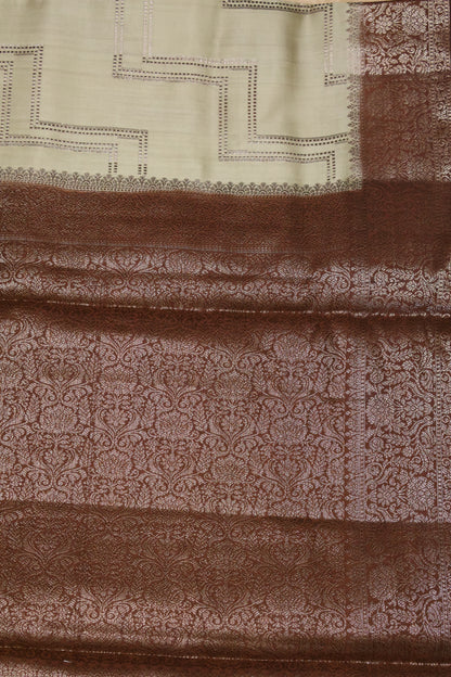 Pure Banarasi Saree Chiniya Silk -Beige