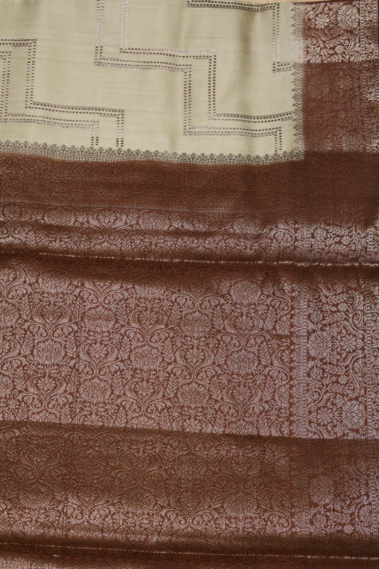 Pure Banarasi Saree Chiniya Silk -Beige
