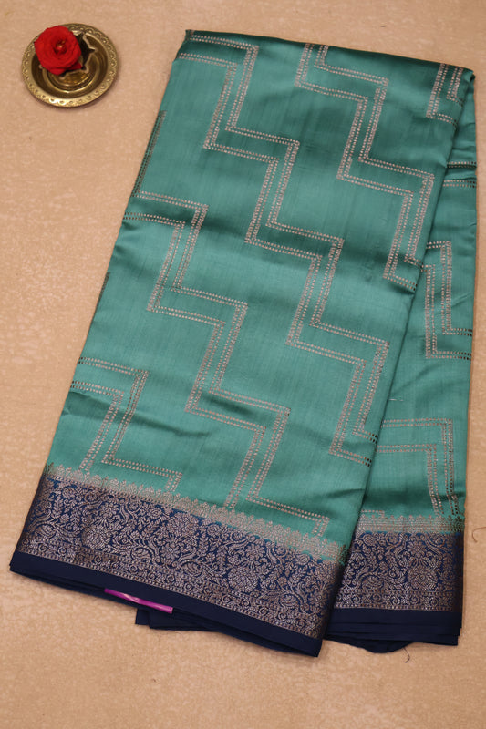 Pure Banarasi Saree Chiniya Silk - Teal Green