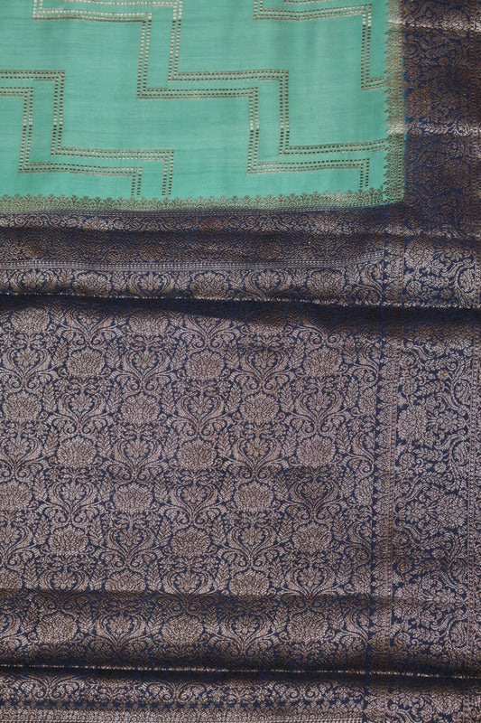 Pure Banarasi Saree Chiniya Silk - Teal Green