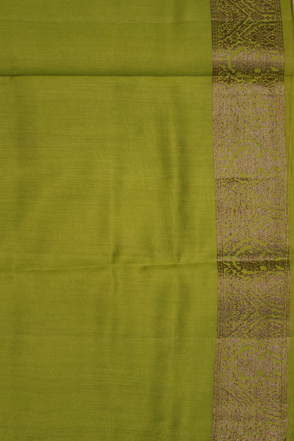Pure Banarasi Saree Chiniya Silk - Mehandi Green Diamond Motif