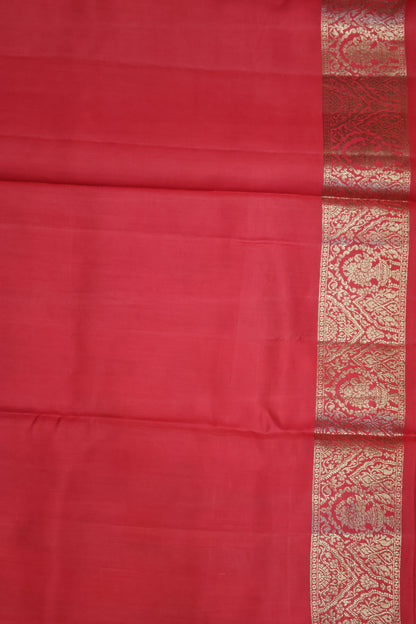 Pure Banarasi Saree Chiniya Silk - Red Diamond Motif