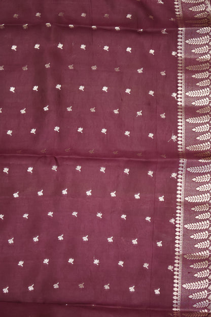 Banarasi Tussar - Light Green Vineyard Pattern