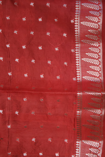Banarasi Tussar - Dark Green Vineyard Pattern