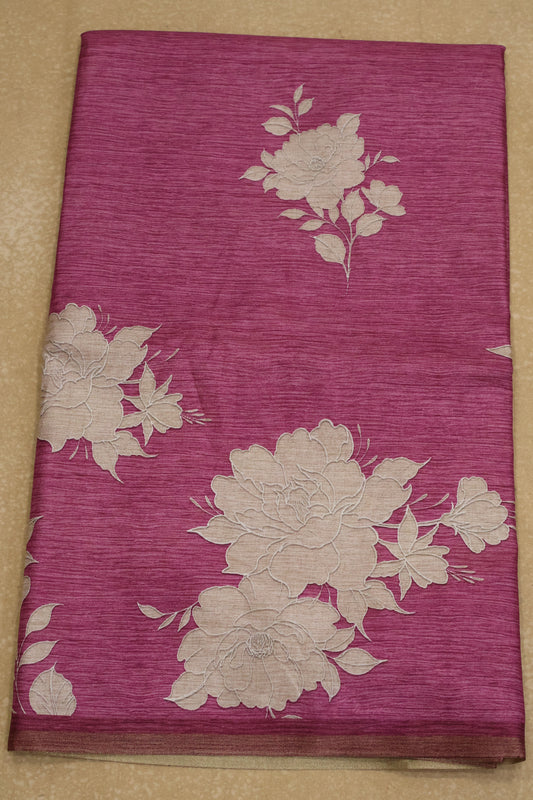 Semi Tussar Soft Saree -Purple