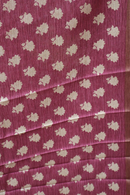 Semi Tussar Soft Saree -Purple