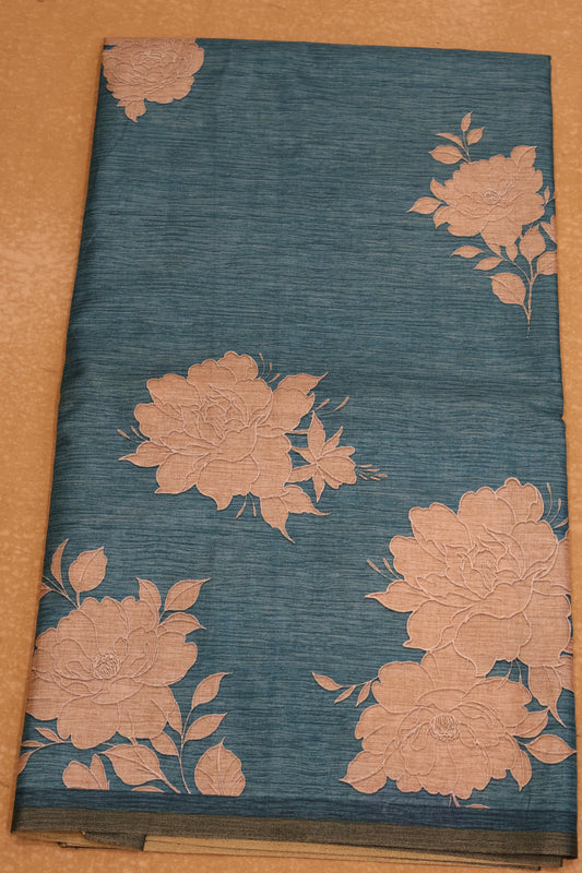 Semi Tussar Soft Saree - Sky Blue