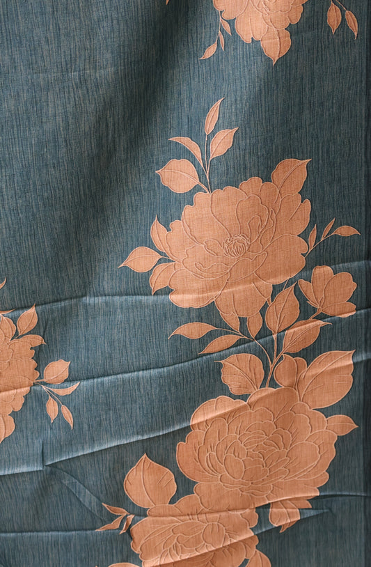 Semi Tussar Soft Saree - Sky Blue