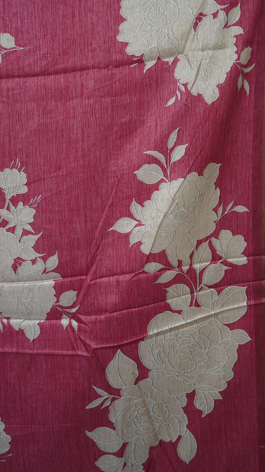 Semi Tussar Soft Saree - Red
