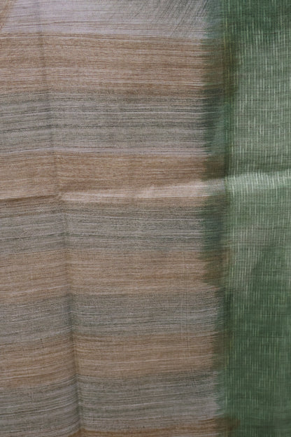 Tissue Tussar Saree-Hand Paint-Green