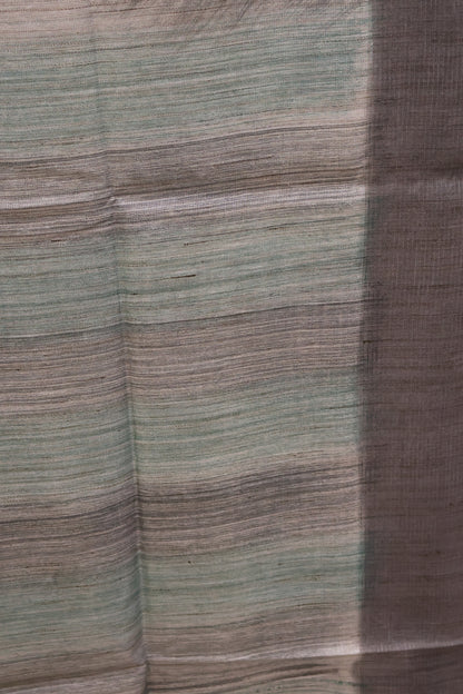 Tissue Tussar Saree-Hand Paint-Grey