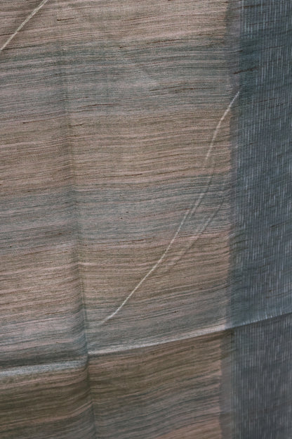 Tissue Tussar Saree-Hand Paint-Sea Blue