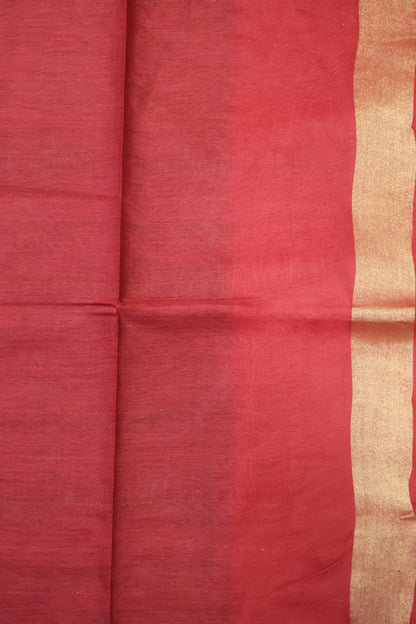 Semi Bhagalpur Tussar Saree-Green-Red