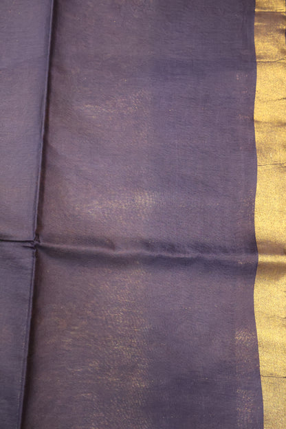 Semi Bhagalpur Tussar Saree-Sandal-Blue