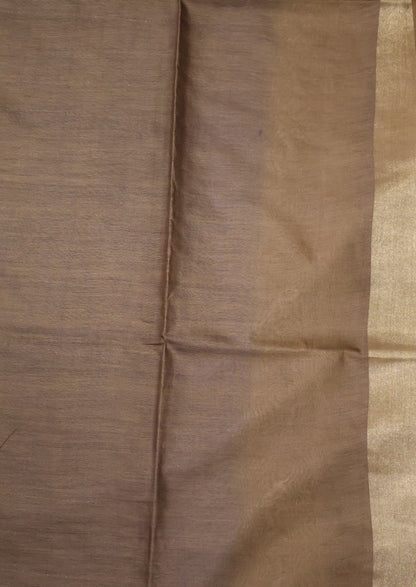 Semi Bhagalpur Tussar Saree-Dark Blue-Gold