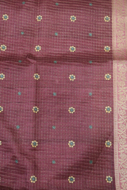 Semi Dola Silk Saree-Peach Kalamkari Zari