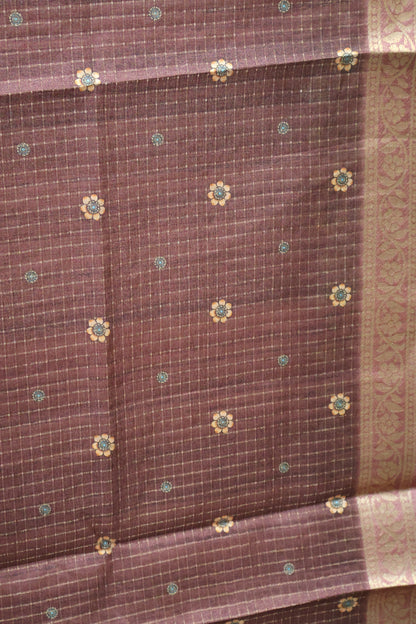Semi Dola Silk Saree-Brick Red Kalamkari Zari