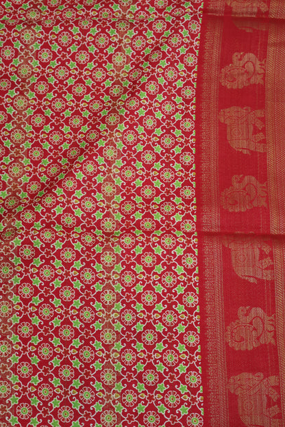 Semi Dola Silk Saree-Red