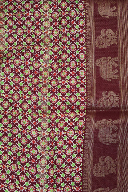 Semi Dola Silk Saree-Maroon