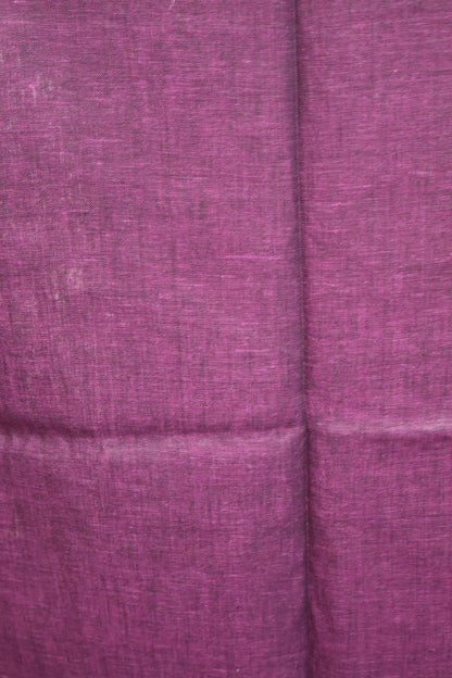 Linen Saree -Purple Chumki Work