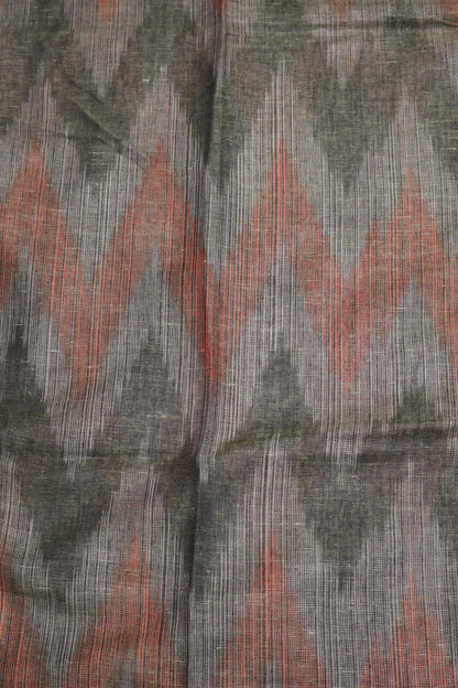 Linen Saree -Green Double Colour Zari