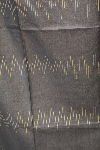 Linen Saree -Black Ikkat Weaving