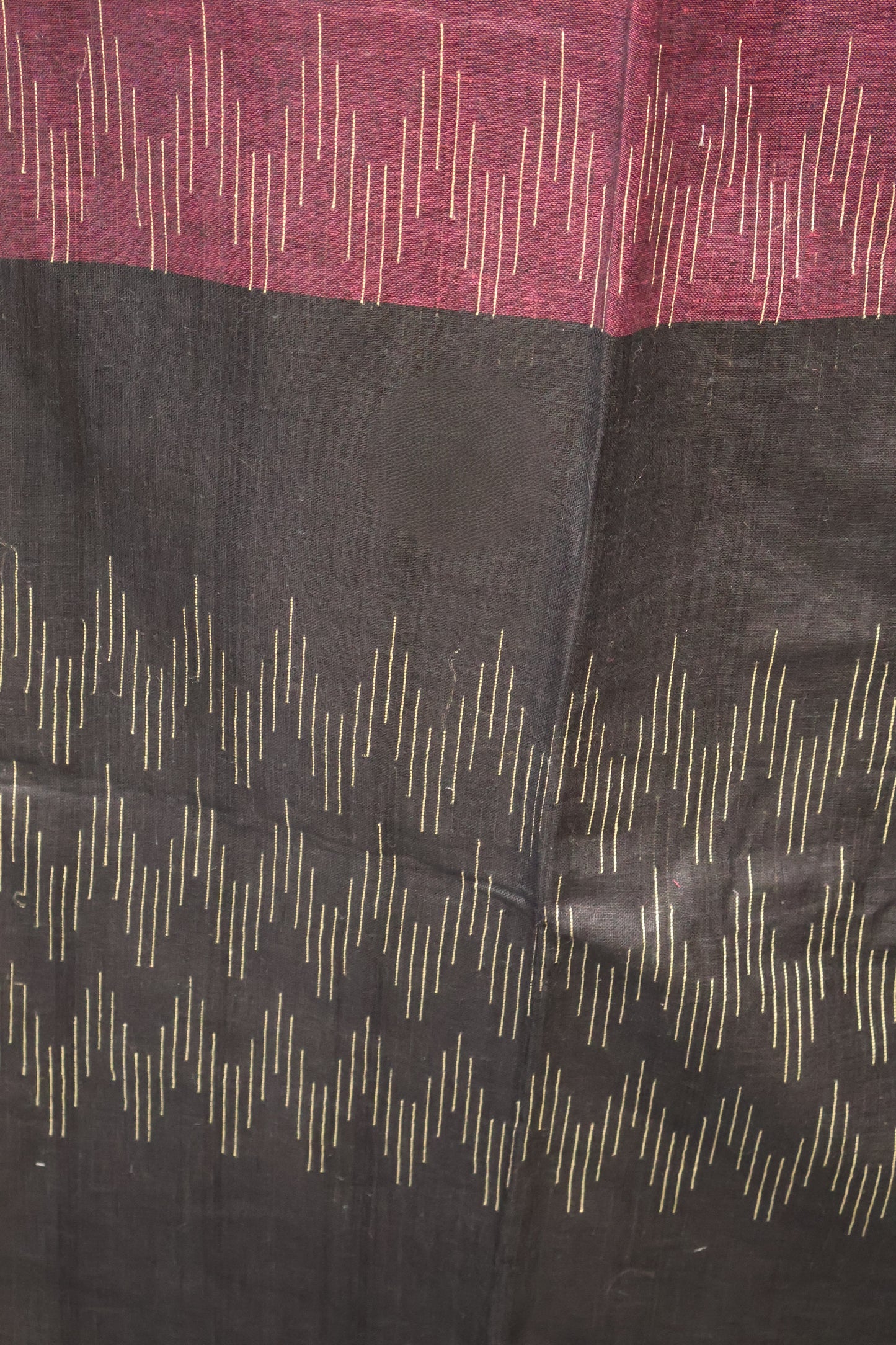 Linen Saree -Wine Ikkat Weaving