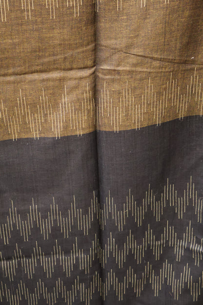 Linen Saree -Mehandi Green Ikkat Weaving