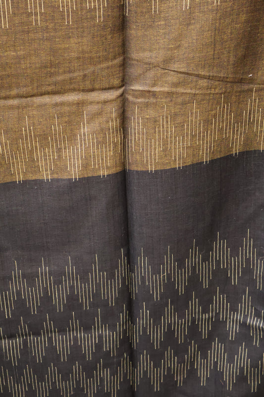 Linen Saree -Mehandi Green Ikkat Weaving