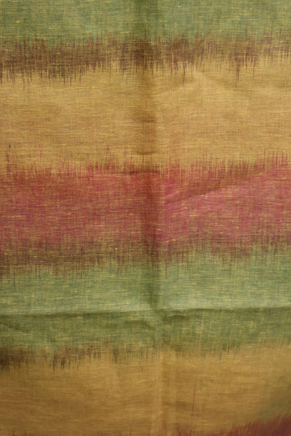 Linen Saree - Blue Ikkat Weaving