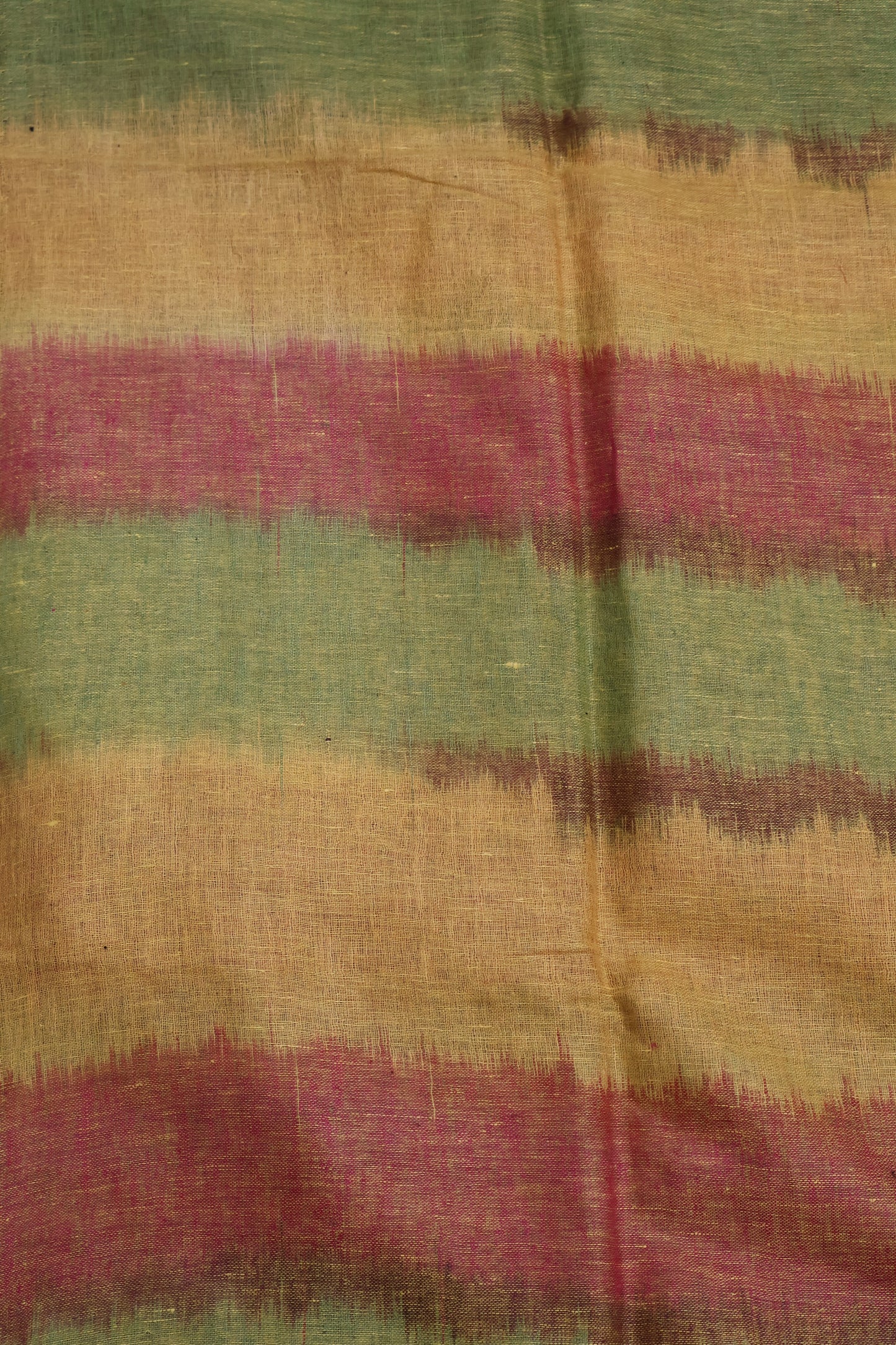 Linen Saree - Black Ikkat Weaving