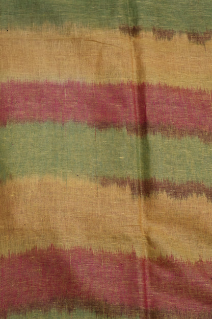 Linen Saree - Black Ikkat Weaving