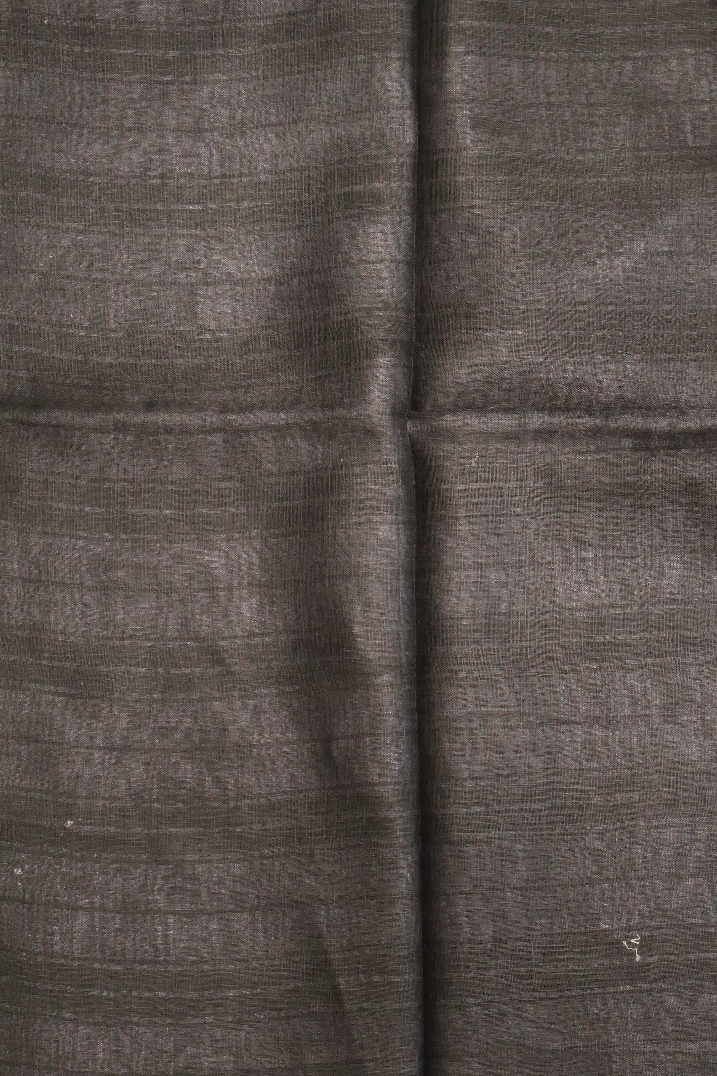 Linen Saree -Grey - Black Zari