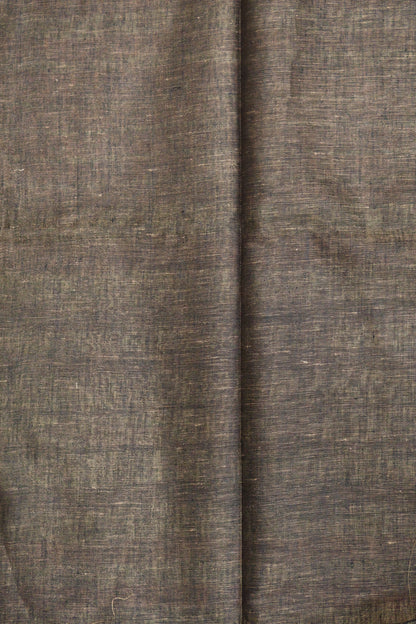 Linen Saree - Line Pattern-Brown