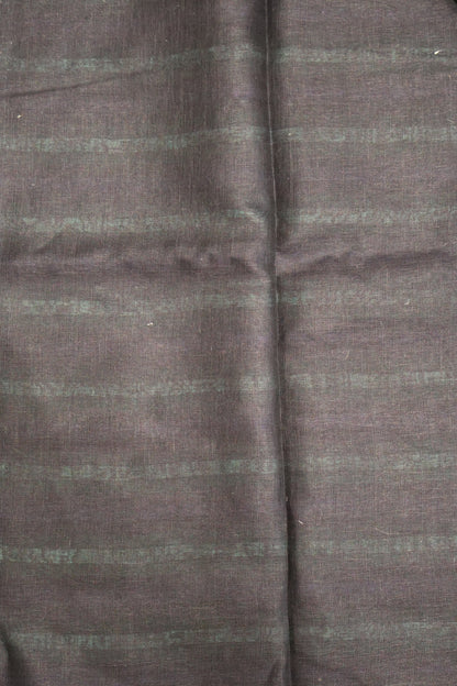 Linen Saree -Black Zari-Green