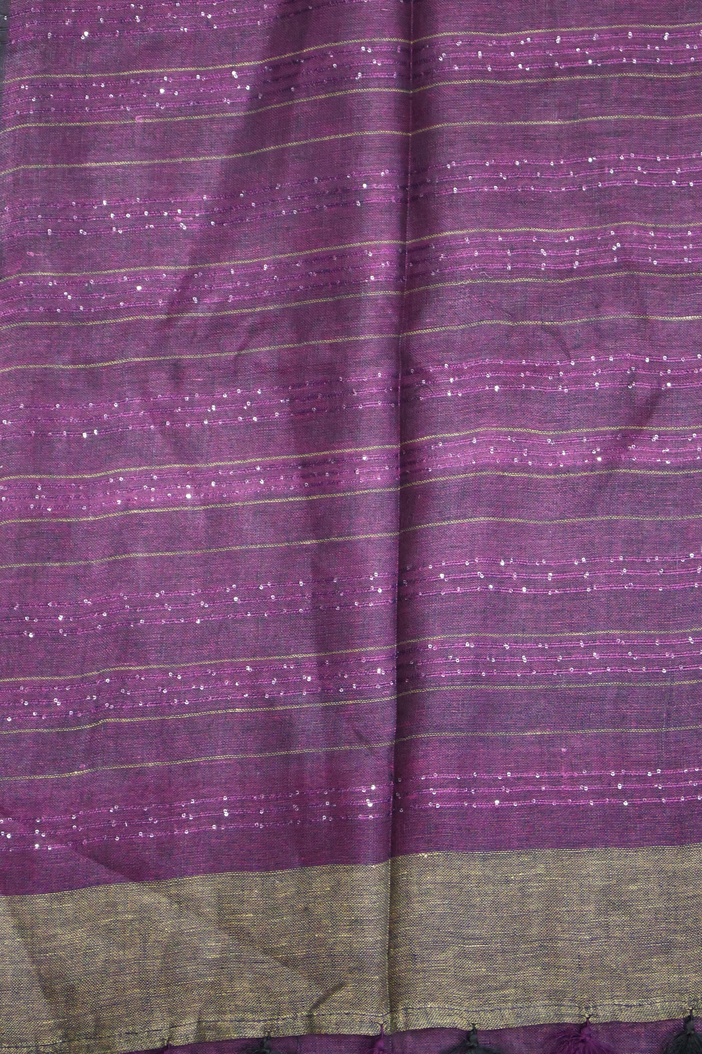 Linen Saree - Chumki Pattern-Purple