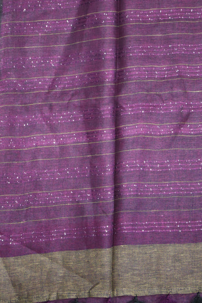 Linen Saree - Chumki Pattern-Purple
