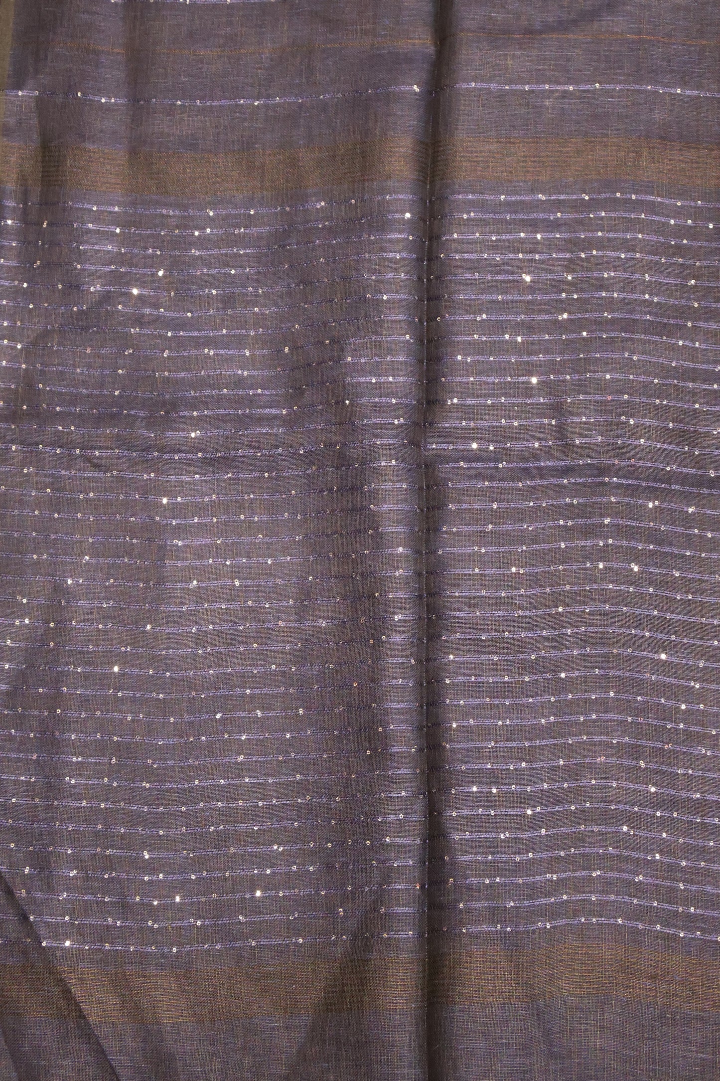 Linen Saree - Chumki Pattern-Blue