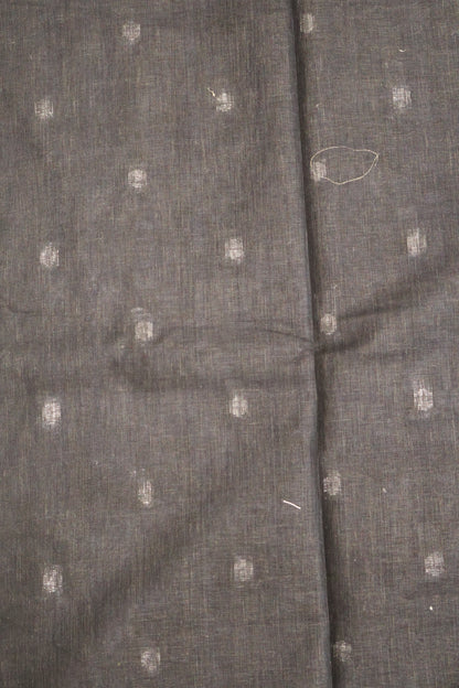 Linen Saree -Round Butta-Navy Blue