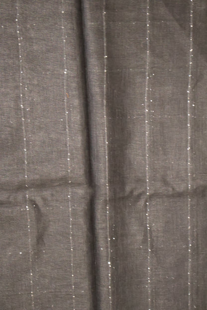 Linen Saree -Chumki Checks Pattern-Black