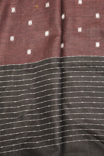 Linen Saree -Round Butta-Arakku