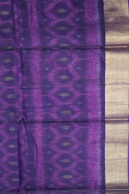 Pochampally Silk Cotton-Light Purple ikkat Pattern